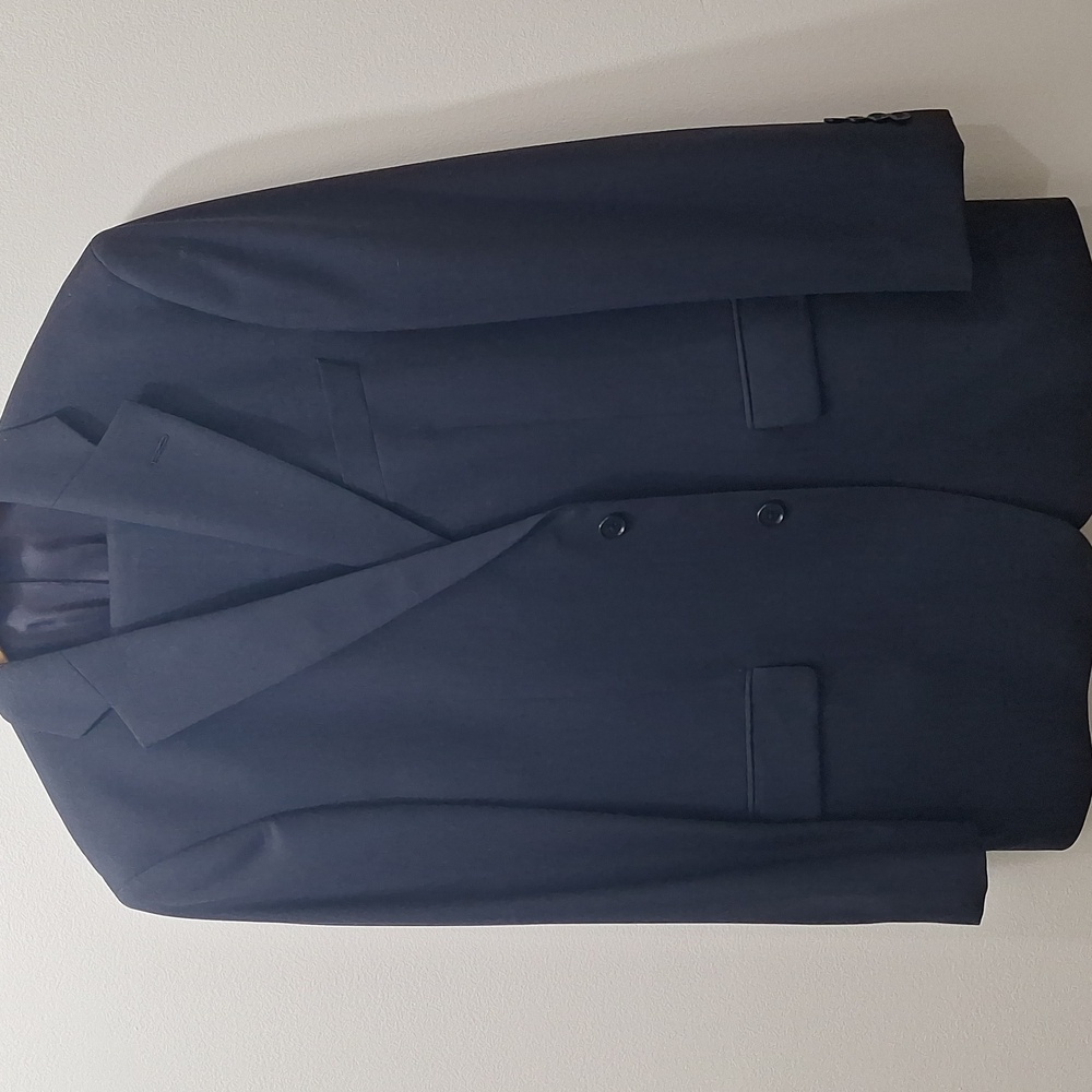 Brooks Brothers Navy Suit Stretch Size 41 Pants W33 L31 Wool 97%